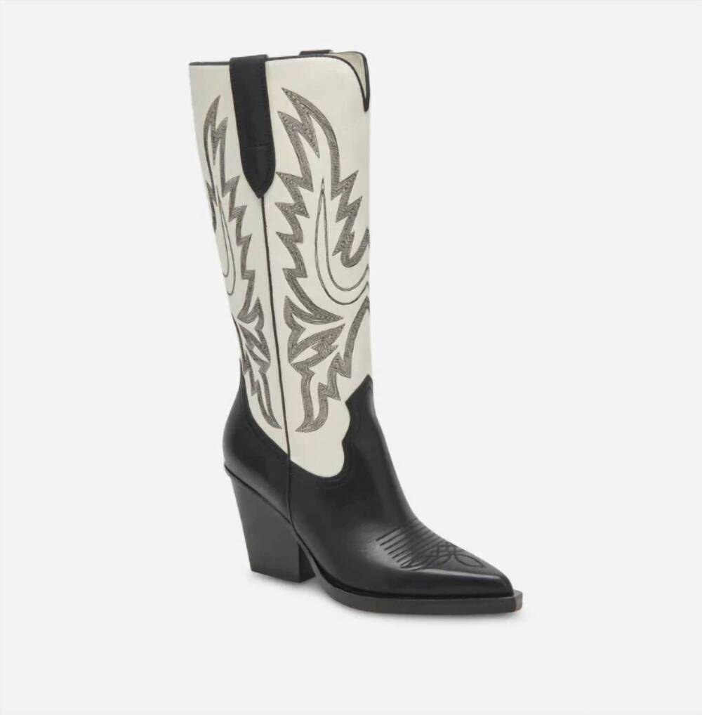 NEW DOLCE VITA women's blanch boot in black/white